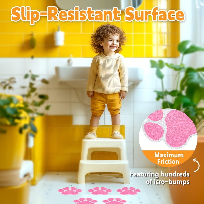 Secopad Non-Slip Bathtub Stickers  20 PCS Large Safety Bathroom Tubs Showers Treads Adhesive Decals with Scraper (Pink) - Image 2